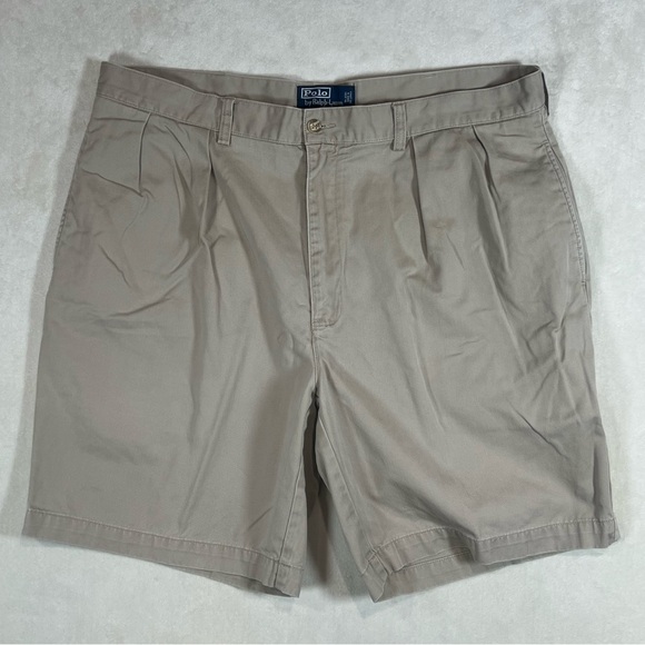 Polo Ralph Lauren 38W Tyler Short Men's Beige Flat Front Shorts - Picture 1 of 8